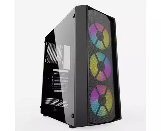 Корпус Powercase Rhombus X3 Mesh LED Black, без БП (CMRMX-L3)