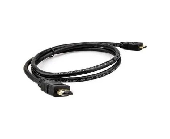 Кабель mini-HDMI (M) - HDMI (M) 1m v2.0 (Telecom) 3D, Ethernet, черный (TCG205-1M)