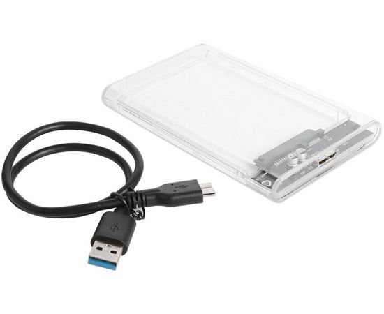 Карман для винчестера SATA 2.5" -> USB3.0 (Yucun) прозрачный пластик (93056)
