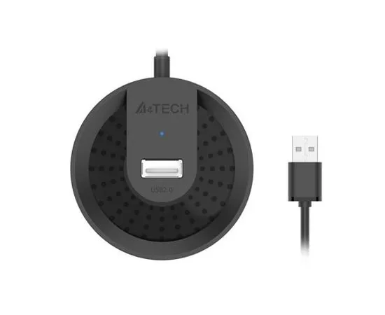 USB-разветвитель (хаб) USB2.0 -> USB2.0, 4 порта, A4Tech HUB-20, черный, фото 2