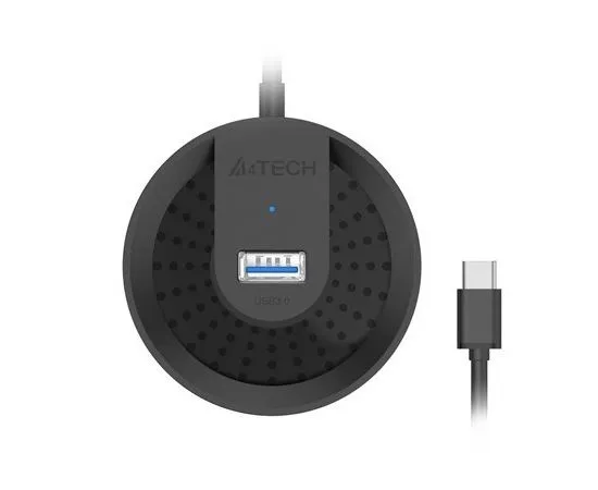 USB-разветвитель (хаб) USB Type-C -> USB3.0, 4 порта, A4 Tech, черный (HUB-30C), фото 2