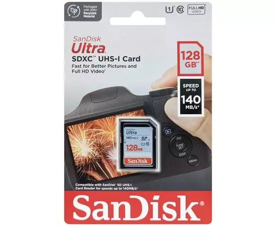 Карта памяти SDXC 128Gb Class 10 UHS-I Ultra (SanDisk) (SDSDUNB-128G-GN6IN), фото 2