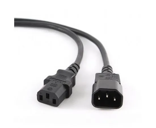 Кабель POWER UPS 1 м (системный блок-монитор, для ИБП, сечение 0,75мм, медь) Cablexpert, серый (ПВС-АПC13C14 3*0,75 1,0с)