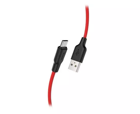 Кабель USB2.0 AM -> Micro-BM, 2m (HOCO) X21 Plus, красный/черный (6931474713841)