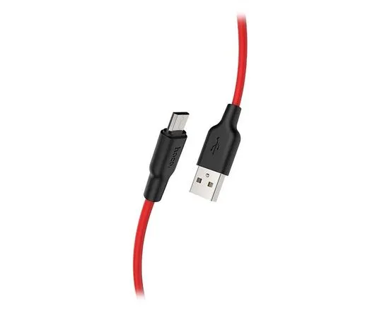 Кабель USB2.0 AM -> Micro-BM, 2m (HOCO) X21 Plus, красный/черный (6931474713841)