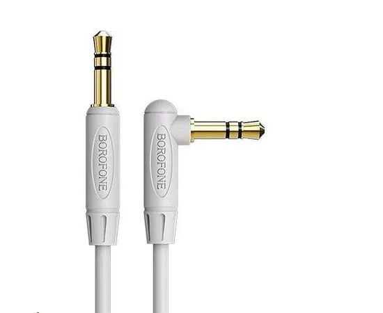 Кабель Audio AUX 3.5мм (m) -> 3.5мм (m) 1м (Borofone, BL4) угловой, серый (6931474714015)
