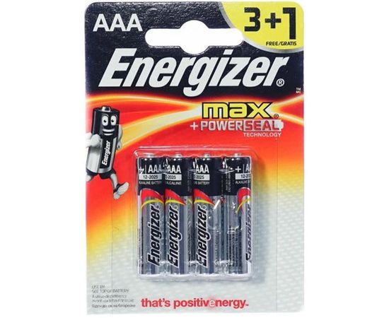 Батарейка (размер AAA, LR03) Energizer MAX - упаковка 4шт, цена за 4шт (EN LR03/4BL MAX)