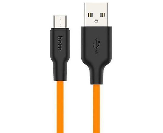 Кабель USB2.0 AM -> Micro-BM, 1m (HOCO) X21 Plus, оранжевый/черный (6931474711908)