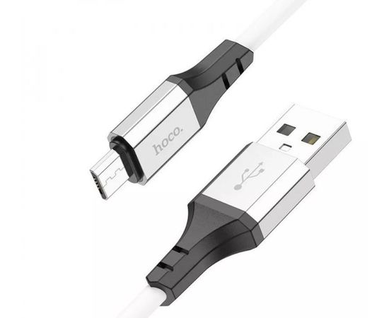 Кабель USB2.0 AM -> Micro-BM, 1m (HOCO) X86m Spear, белый (6931474777966)
