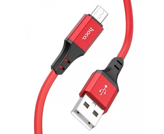 Кабель USB2.0 AM -> Micro-BM, 1m (HOCO) X86m Spear, красный (6931474777973)