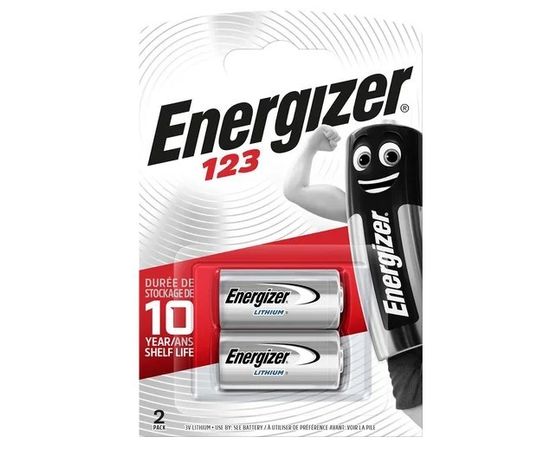 Батарейка CR123 Energizer упаковка 2 шт., цена за 2 шт. (EN CR123/2BL)