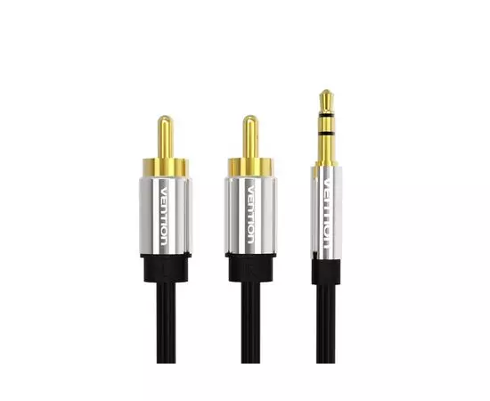 Кабель Audio 3.5мм -> 2 x RCA, 1.5м (Vention) черный (P550AC150-S), фото 2