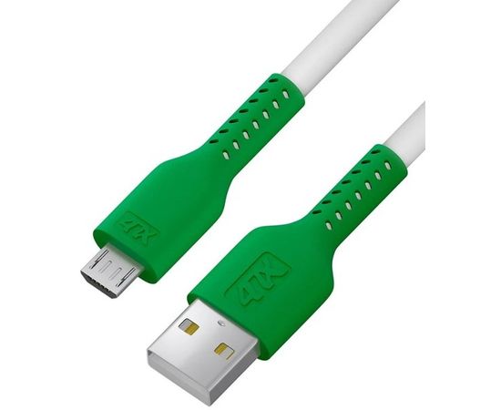 Кабель USB2.0 AM -> micro-BM, 0.5m (4PH) белый/зеленый (4PH-R90068)