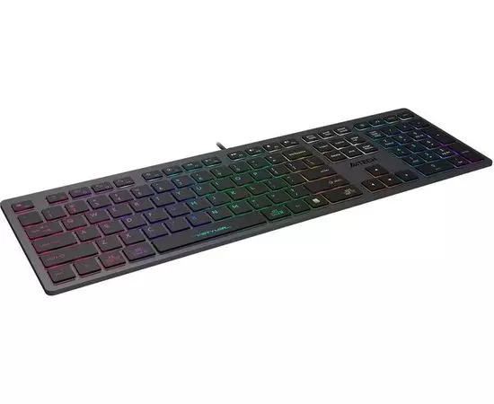 Клавиатура A4 Tech Fstyler FX60H slim Multimedia USB, подсветка неон, серый (FX60H GREY/NEON), фото 4