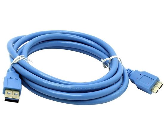 Кабель USB3.0 AM -> Micro-BM, 1.8m (5bites) синий (UC3002-018)