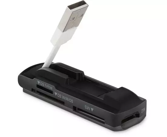 Картридер внешний USB2.0 Buro BU-CR-108, черный, фото 2