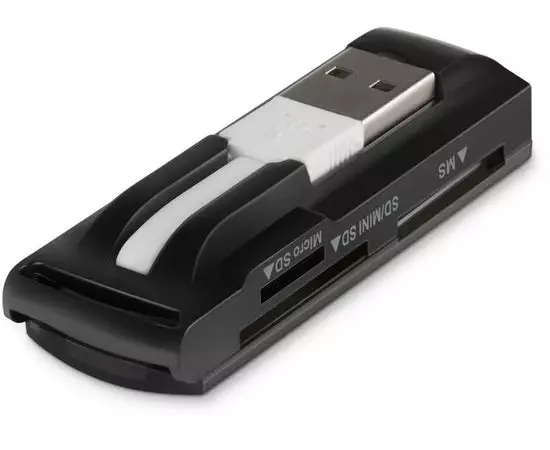 Картридер внешний USB2.0 Buro BU-CR-108, черный, фото 3