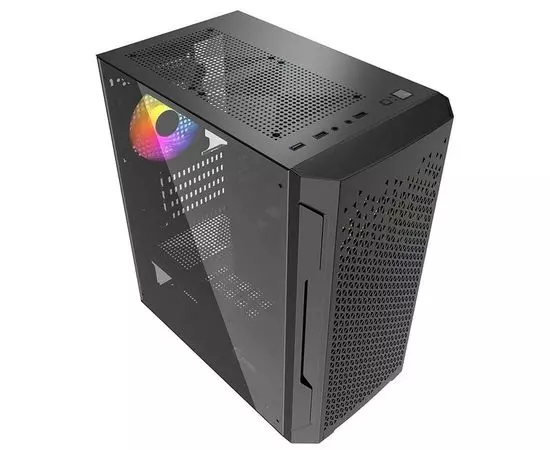 Корпус Powercase Mistral Micro Z3B Mesh LED Black, без БП (CMIMZB-L3), фото 2