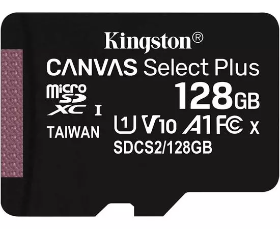 Карта памяти MicroSDXC 128Gb Class 10 UHS-I Canvas Select без адаптера (Kingston) (SDCS2/128GBSP), фото 2