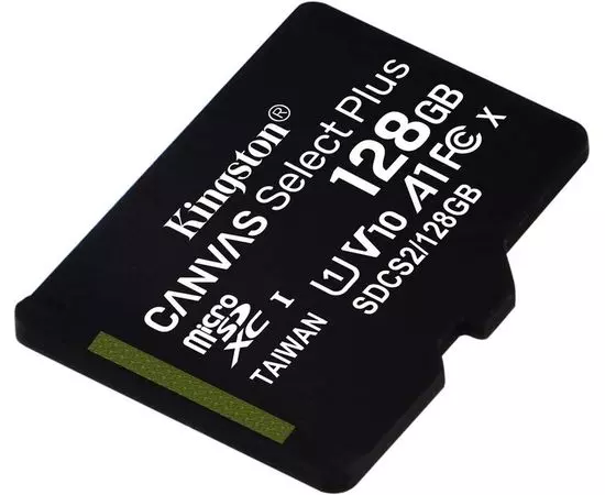Карта памяти MicroSDXC 128Gb Class 10 UHS-I Canvas Select без адаптера (Kingston) (SDCS2/128GBSP)