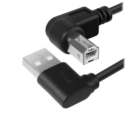 Кабель USB2.0 1m (Greenconnect) угловой, экран, черный (GCR-AUPC5AM-BB2S-1.0m)