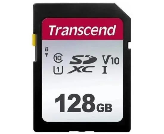 Карта памяти SDXC 128Gb Class 10 UHS-I (Transcend) (TS128GSDC300S)