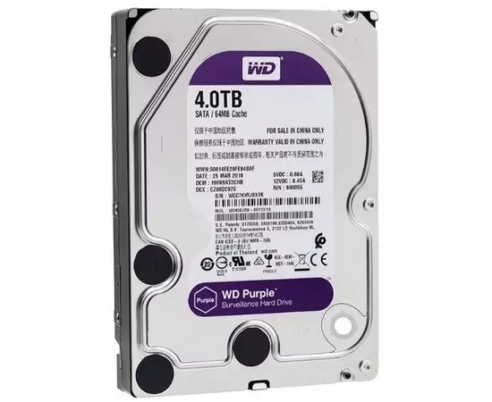 Жесткий диск Western Digital 4Tb Purple (Refurbished) (WD40PURX)