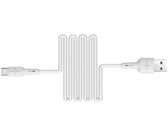 Кабель USB2.0 AM -> Type-C, 1m (Borofone) BX30 Silicone, белый (6931474706935)