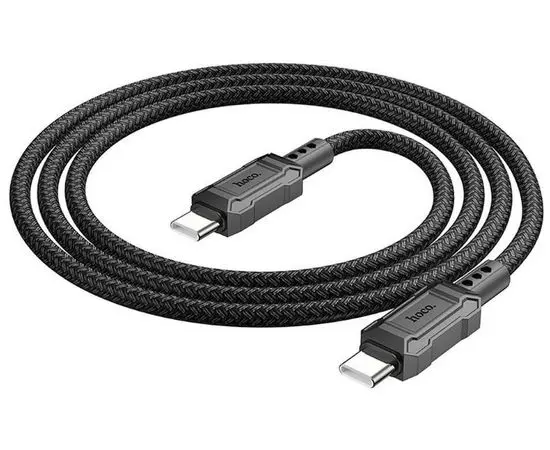 Кабель USB 2.0 Type-C (M), PD, 1m (HOCO) X94 Leader 60W, черный, в оплетке (6931474794321)
