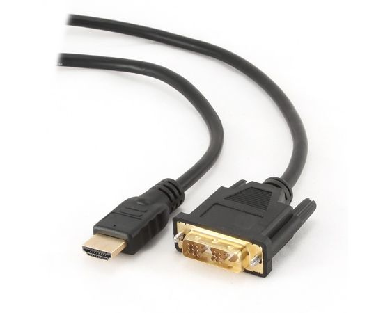 Кабель HDMI -> DVI 7.5m (GEMBIRD, черный, позол.разъемы, экран, пакет) (CC-HDMI-DVI-7.5MC)