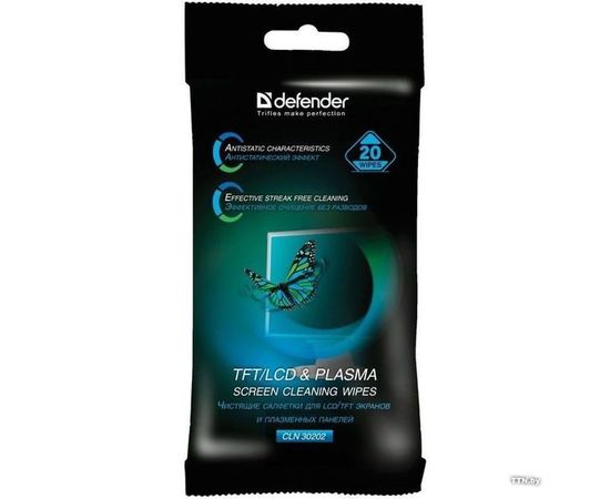 Чистящие салфетки для TFT влажные (Defender, 20шт) (30202)