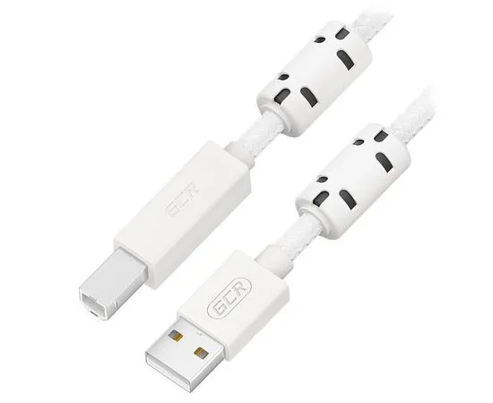 Кабель USB2.0 0.5m (Greenconnect) Premium, в оплетке,  белый (GCR-54210)
