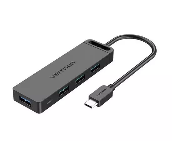 USB-разветвитель (хаб) USB Type-C -> USB3.0, 4 порта, Vention, черный (TGKBB)