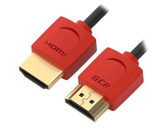 Кабель HDMI 0.5m, v2.0, позол.разъемы, Greenconnect SLIM, черный/красный (GCR-51212)