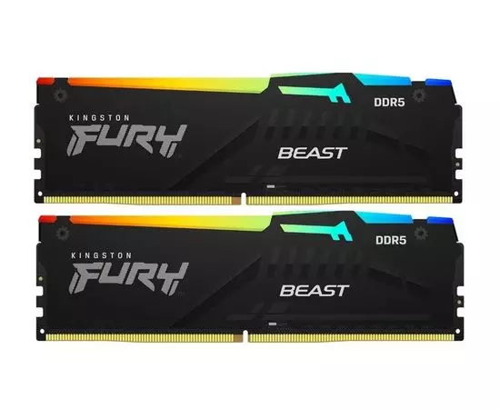 Оперативная память Kingston 2x16Gb DDR5-5200MHz Fury Beast RGB (KF552C40BBAK2-32)