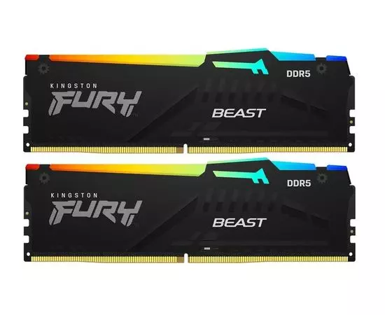 Оперативная память Kingston 2x16Gb DDR5-6000MHz Fury Beast RGB (KF560C40BBAK2-32)