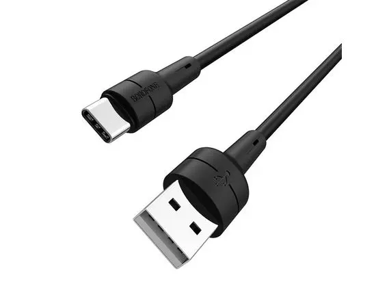 Кабель USB2.0 AM -> Type-C, 1m (Borofone) BX30 Silicone, черный (6931474706928)