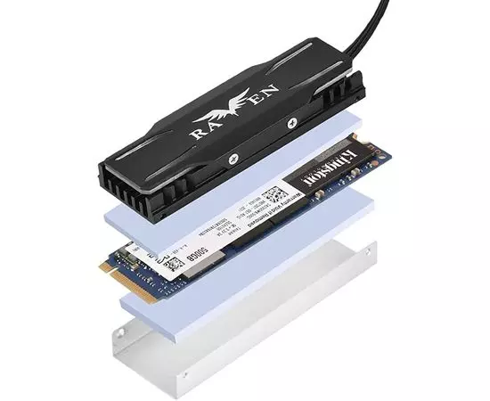 Радиатор охлаждения для SSD M.2 Silverstone TP03-ARGB (G560TP03ARGB010), фото 3