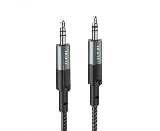 Кабель Audio AUX 3.5мм (m) -> 3.5мм (m) 1м, (HOCO) UPA23, серый (6931474783820)