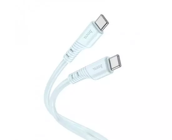 Кабель USB 2.0 Type-C (M), PD, 1m (HOCO) X97 Crystal 60W, голубой (6931474799920)