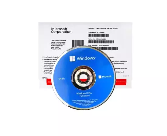 Операционная система Microsoft Windows 11 Pro 64-bit English Intl 1pk DSP OEI DVD (FQC-10528)