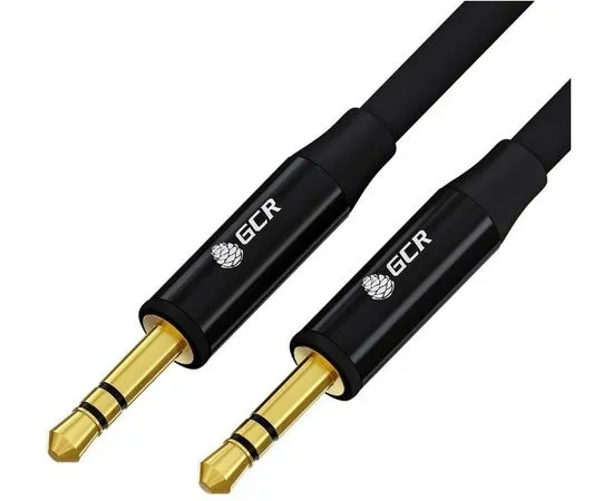 Кабель Audio AUX 3.5мм (m) -> 3.5мм (m) 1м, черный, AL корпус (Greenconnect) (GCR-53496)