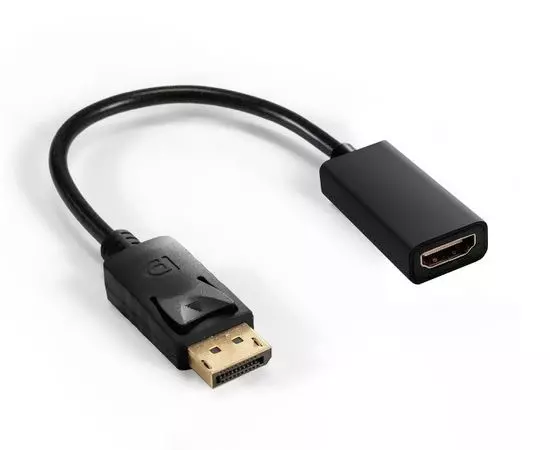 Переходник DisplayPort (M) -> HDMI (F) 0.1m, ExeGate EX-DPM-HDMIF-0.1, черный (EX294706RUS)