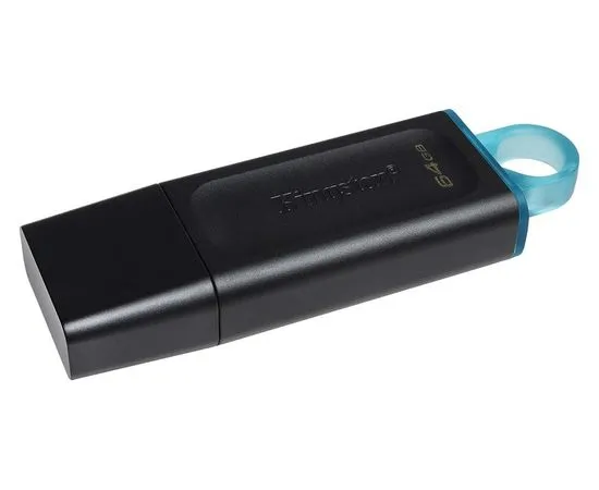 USB Flash-накопитель 64Gb USB 3.2 (KINGSTON, DataTraveler Exodia) Black/Teal, упаковка 2шт (DTX/64GB-2P), фото 2