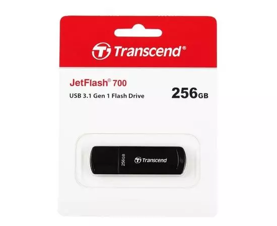 USB Flash-накопитель 256Gb USB 3.0 (Transcend, Jetflash 700) черный (TS256GJF700), фото 2