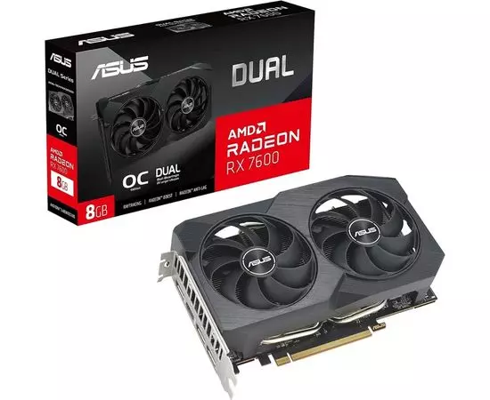 Видеокарта Asus RX 7600 8GB GDDR6 (DUAL-RX7600-O8G-V2)