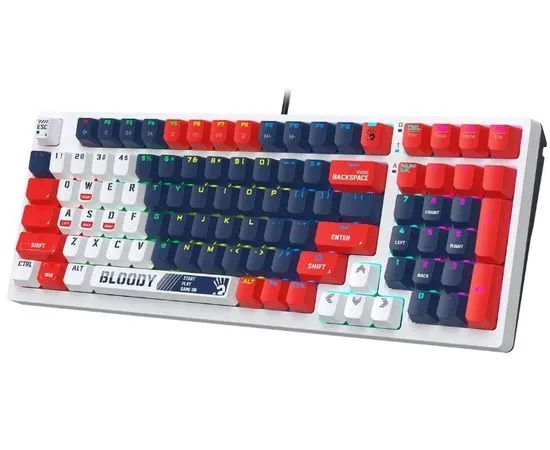 Клавиатура A4 Tech Bloody S98 Sports Navy, USB Multimedia Gamer LED, фото 3