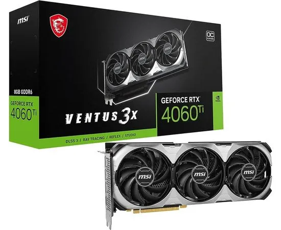 Видеокарта MSI RTX4060TI 16GB GDDR6 (MSI) (RTX 4060 Ti VENTUS 3X 16G OC)