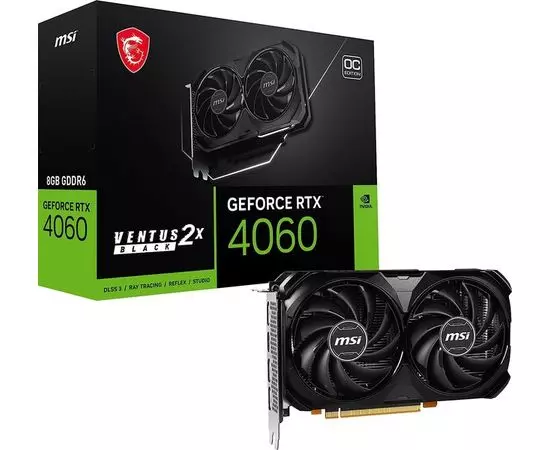 Видеокарта MSI RTX4060 8GB GDDR6 (RTX 4060 VENTUS 2X BLACK 8G OC)