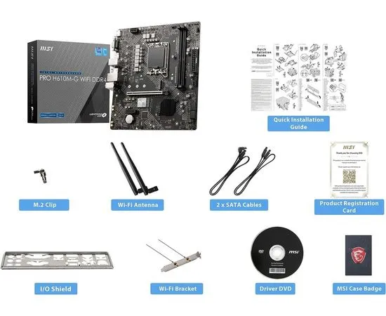 Материнская плата MSI PRO H610M-G WIFI DDR4, фото 2
